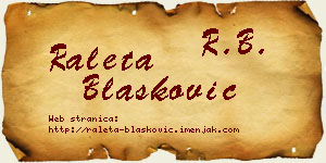 Raleta Blašković vizit kartica